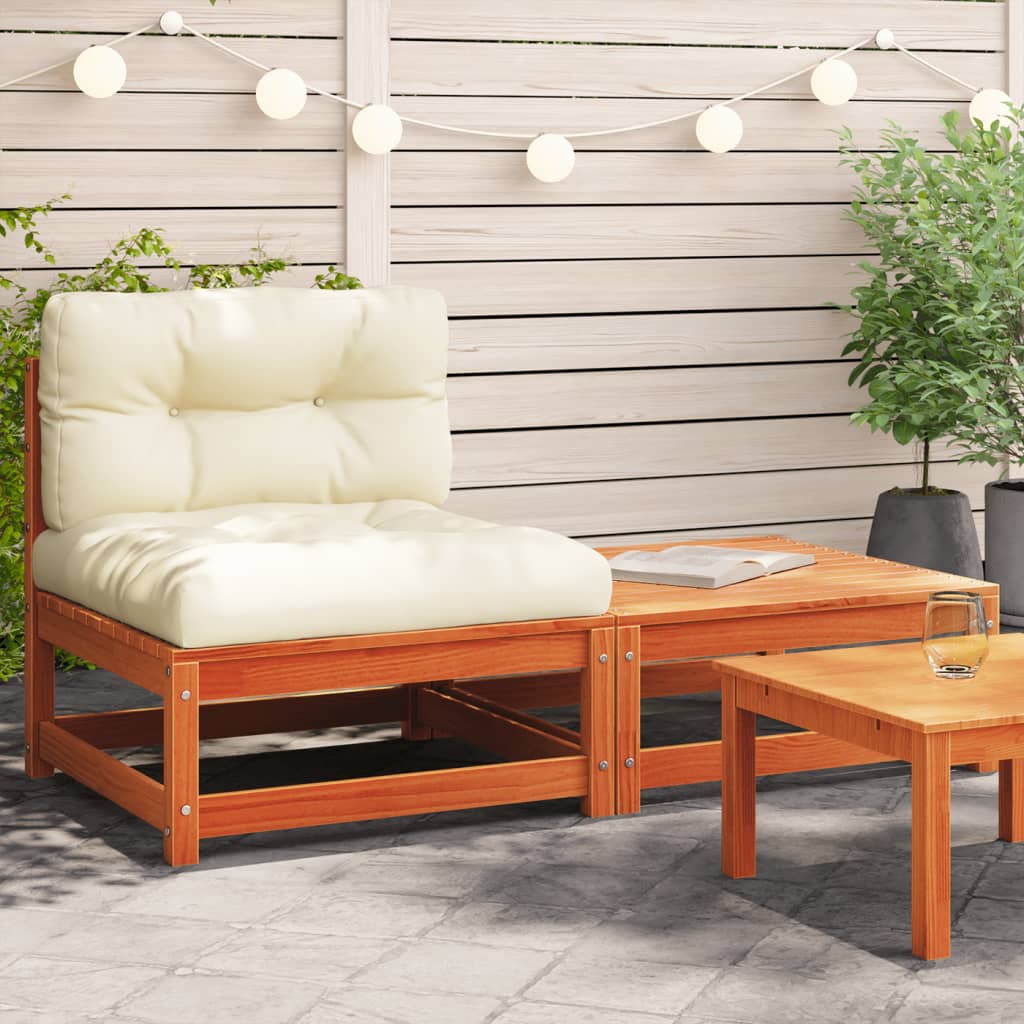vidaXL Garden Corner Sofa with Cushions and Ottoman