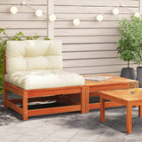vidaXL Garden Corner Sofa with Cushions and Ottoman