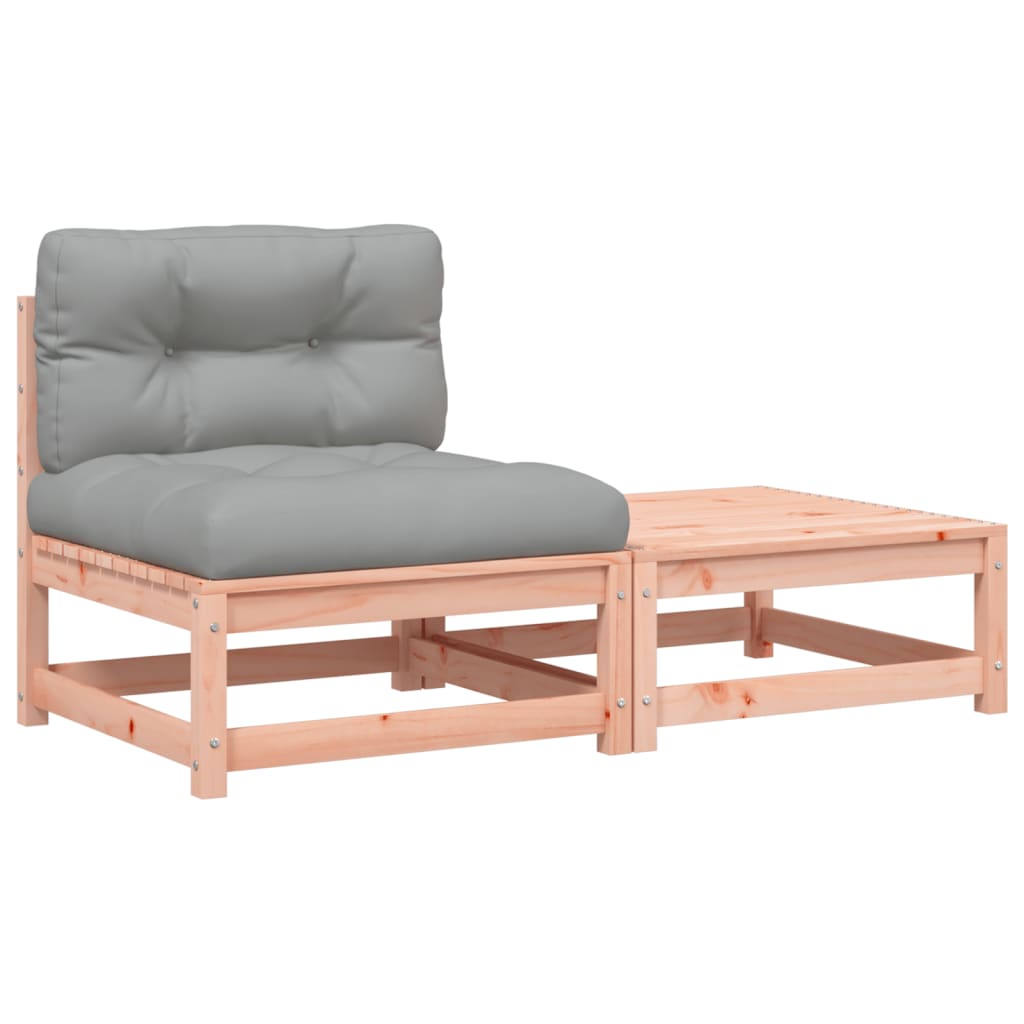 vidaXL Garden Corner Sofa with Cushions and Ottoman