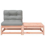 vidaXL Garden Corner Sofa with Cushions and Ottoman