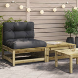 vidaXL Garden Corner Sofa with Cushions and Ottoman