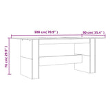 vidaXL Eettafel 180x90x76 cm bewerkt hout wit
