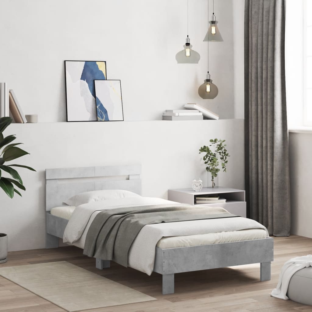 vidaXL Bed Frame with Headboard Solid Wood White 200x200 cm