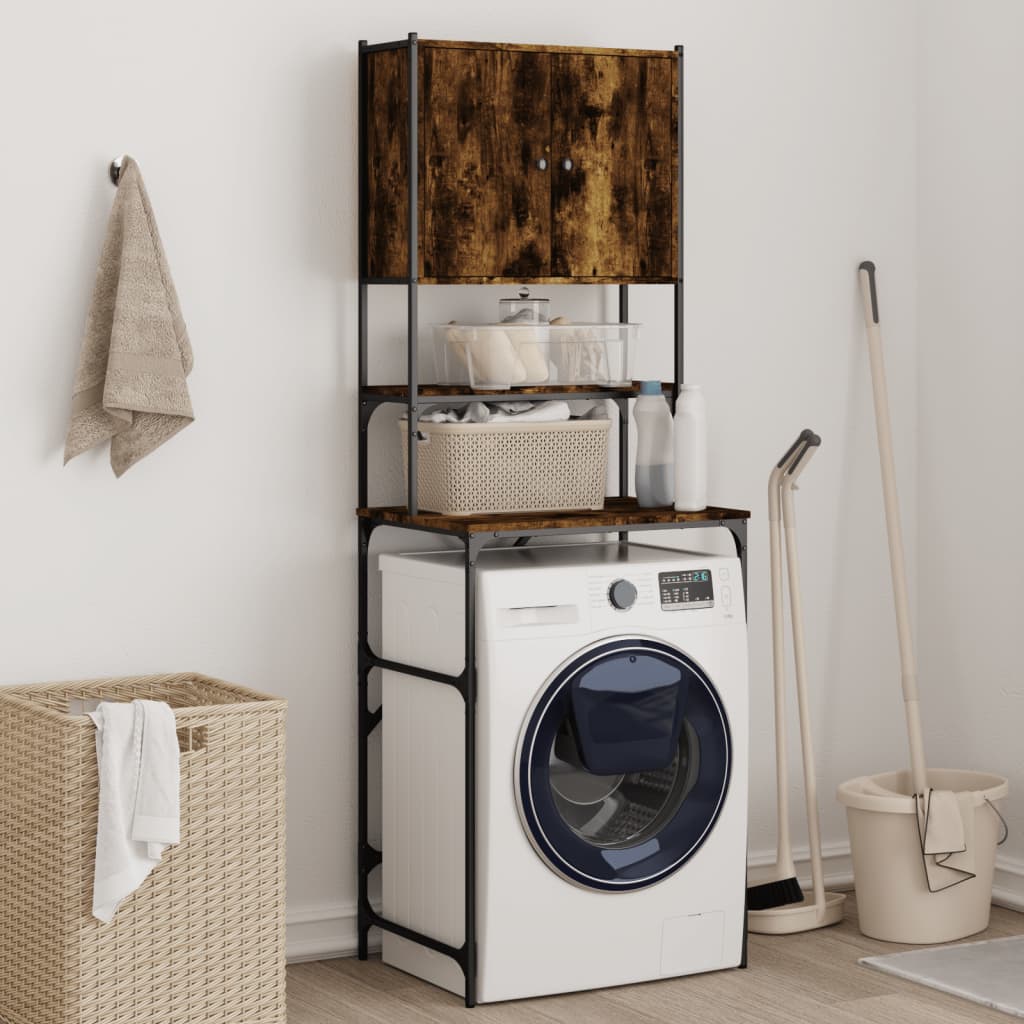 vidaXL Wasmachinekast 68x48,5x194 cm zwart