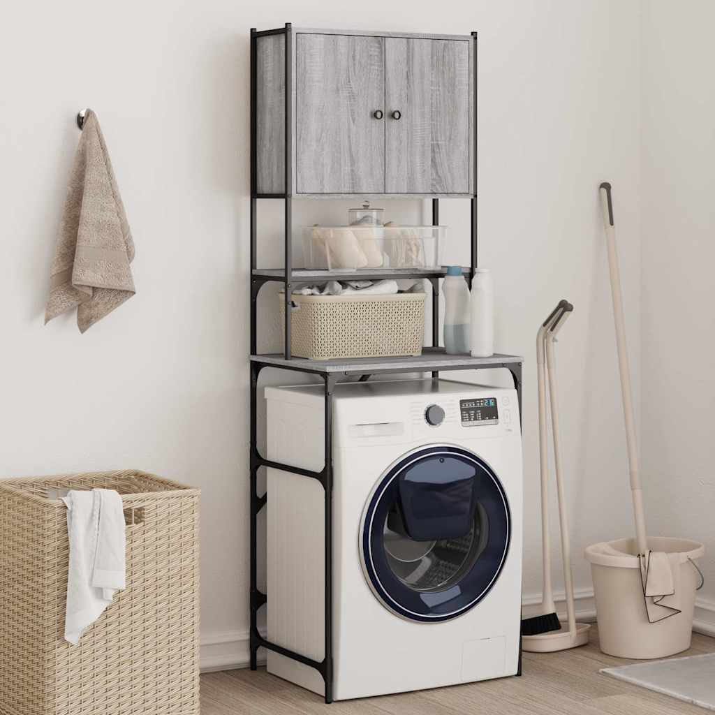 vidaXL Wasmachinekast 68x48,5x194 cm zwart