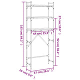 vidaXL Wasmachinerek 67x25x163 cm bewerkt hout zwart