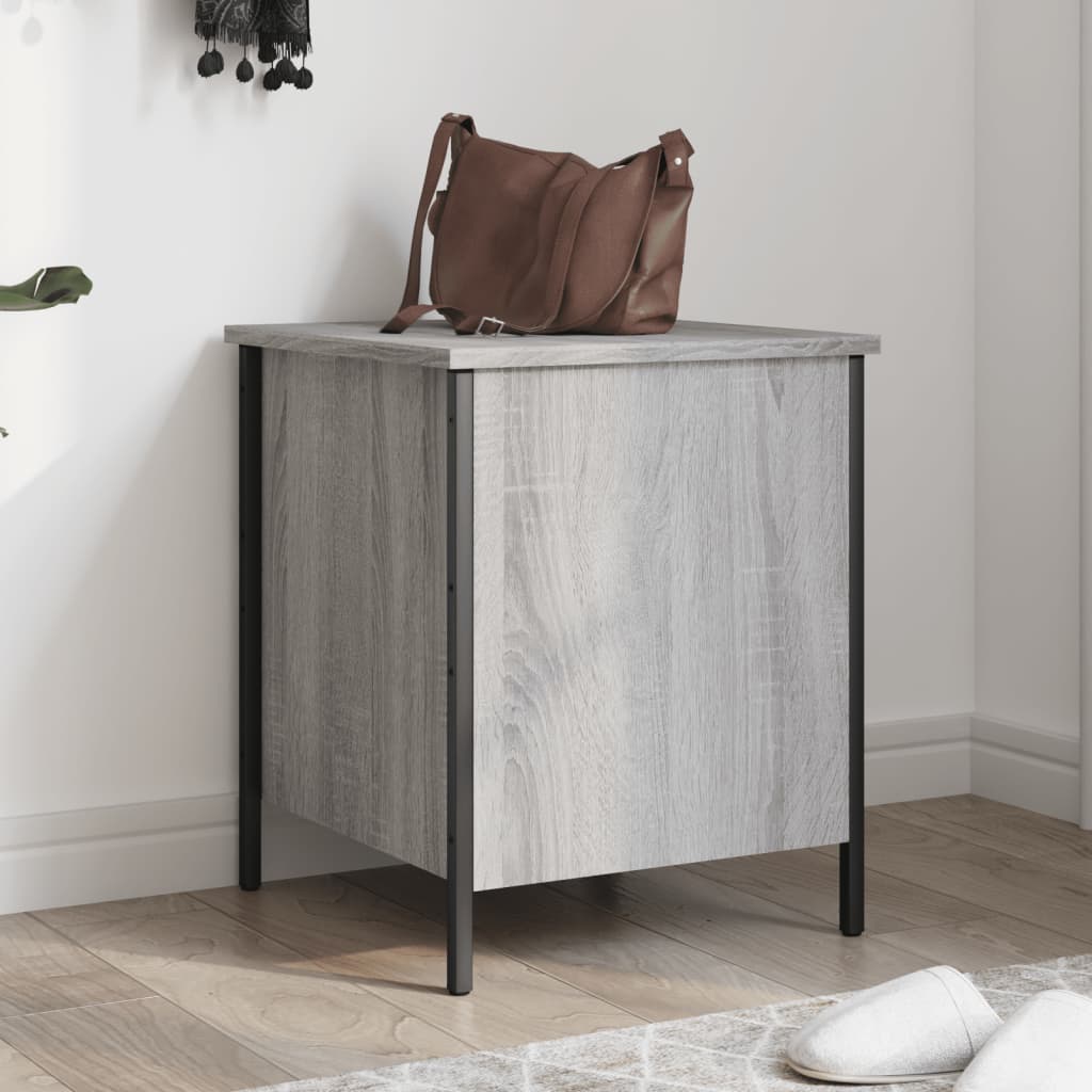 vidaXL Opbergbankje 40x42,5x50 cm bewerkt hout zwart