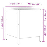 vidaXL Opbergbankje 40x42,5x50 cm bewerkt hout zwart