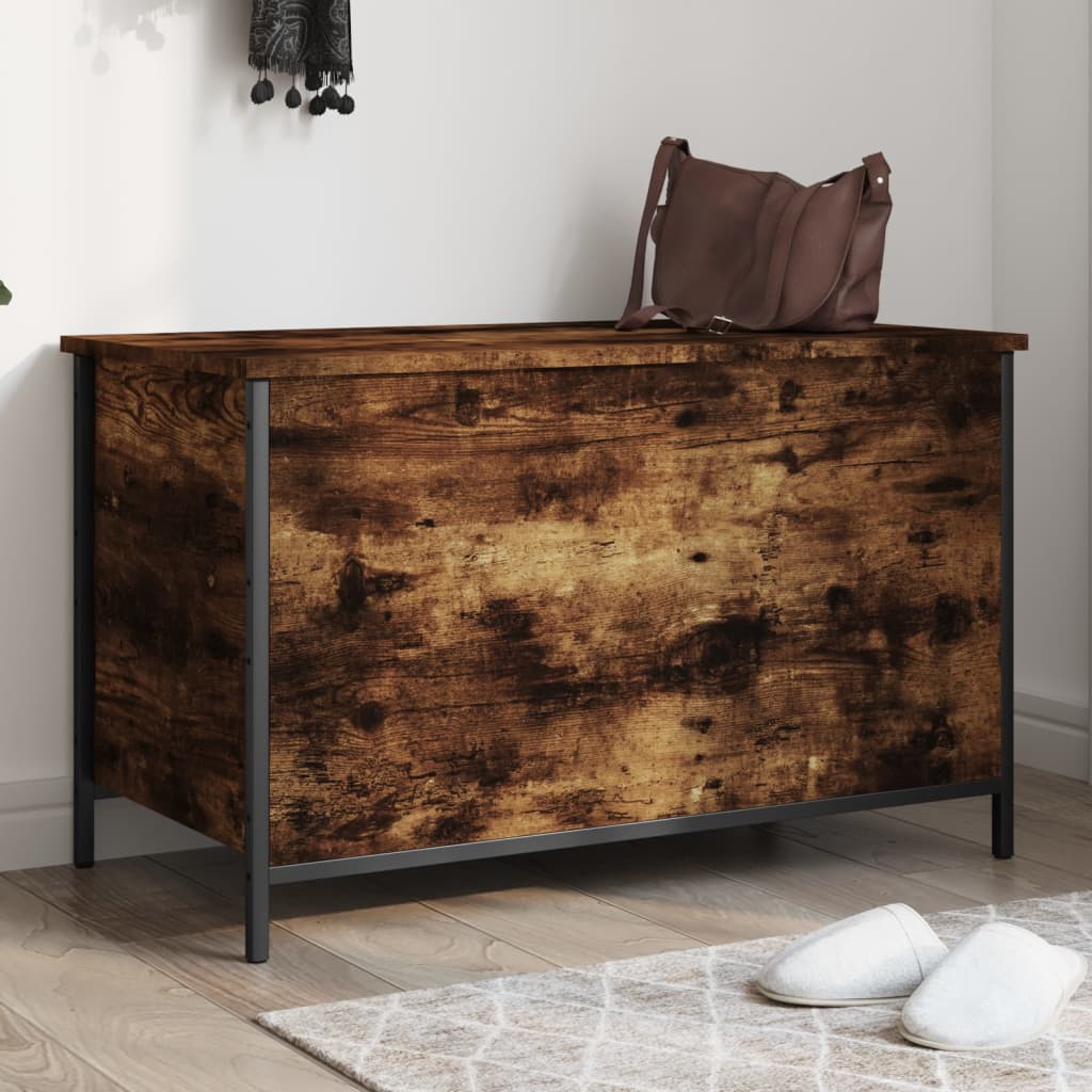 vidaXL Opbergbankje 40x42,5x50 cm bewerkt hout zwart