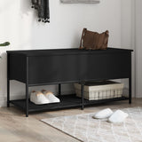 vidaXL Opbergbankje 70x42,5x47 cm bewerkt hout zwart