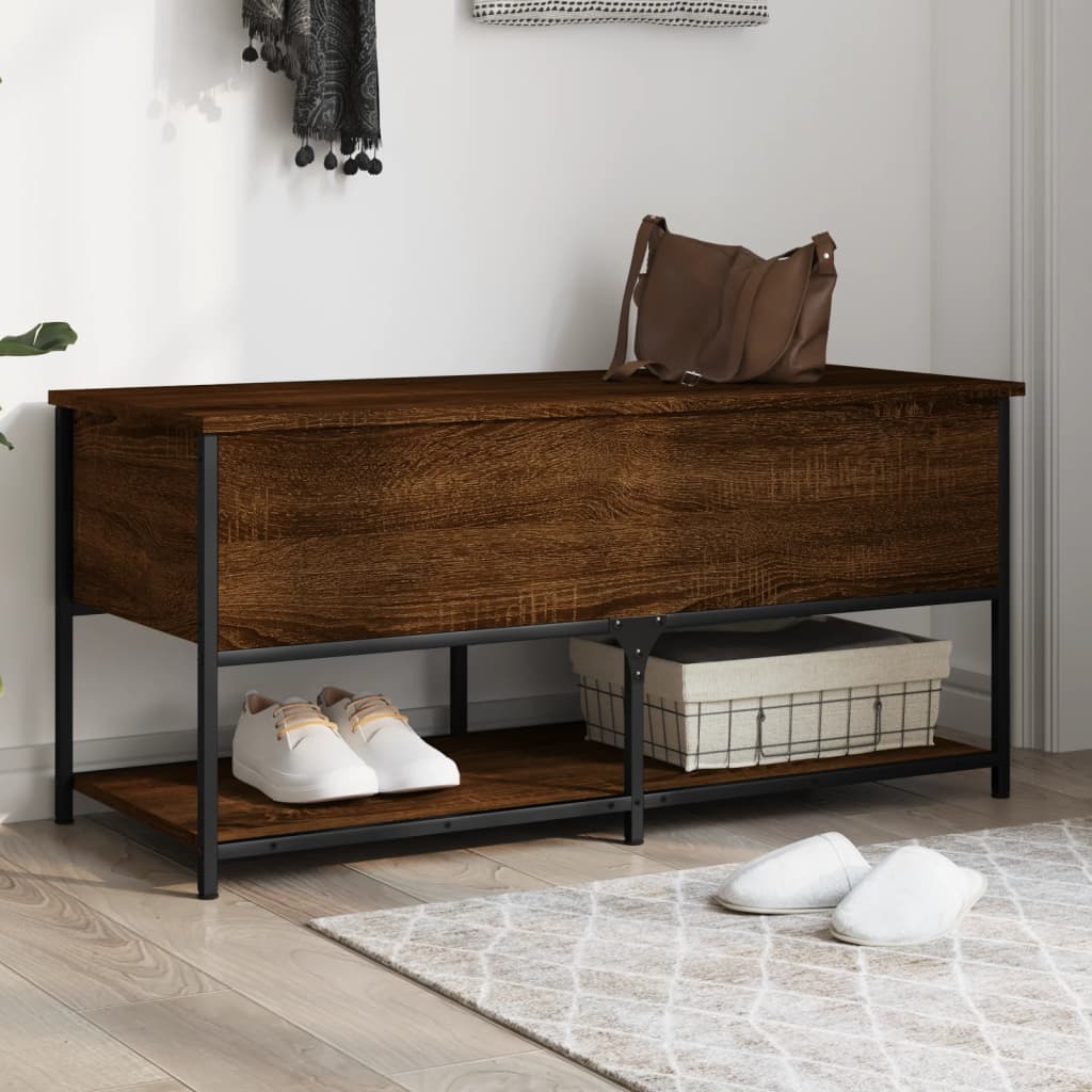 vidaXL Opbergbankje 70x42,5x47 cm bewerkt hout zwart