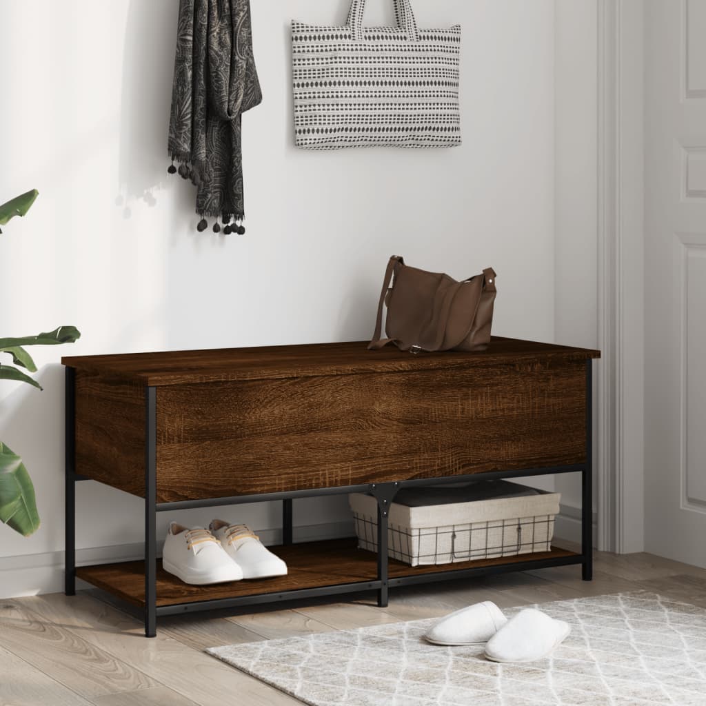 vidaXL Opbergbankje 70x42,5x47 cm bewerkt hout zwart