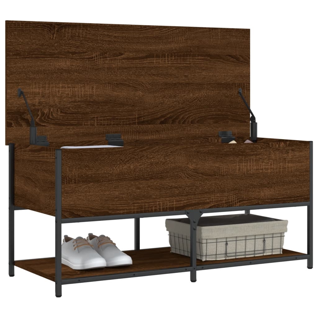 vidaXL Opbergbankje 70x42,5x47 cm bewerkt hout zwart