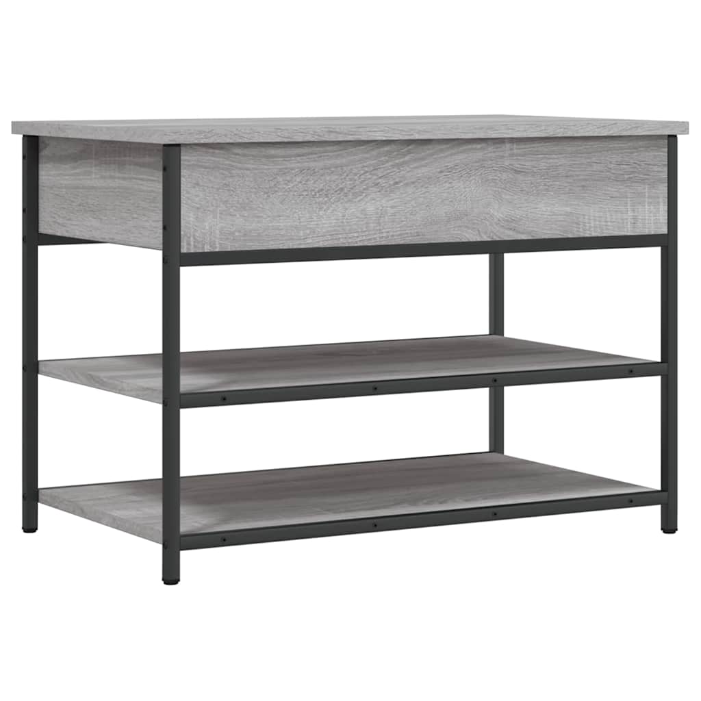 vidaXL Schoenenbankje 70x42,5x50 cm bewerkt hout gerookt eikenkleurig