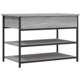 vidaXL Schoenenbankje 70x42,5x50 cm bewerkt hout gerookt eikenkleurig