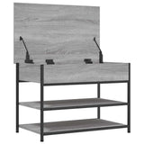 vidaXL Schoenenbankje 70x42,5x50 cm bewerkt hout gerookt eikenkleurig