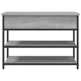 vidaXL Schoenenbankje 70x42,5x50 cm bewerkt hout gerookt eikenkleurig