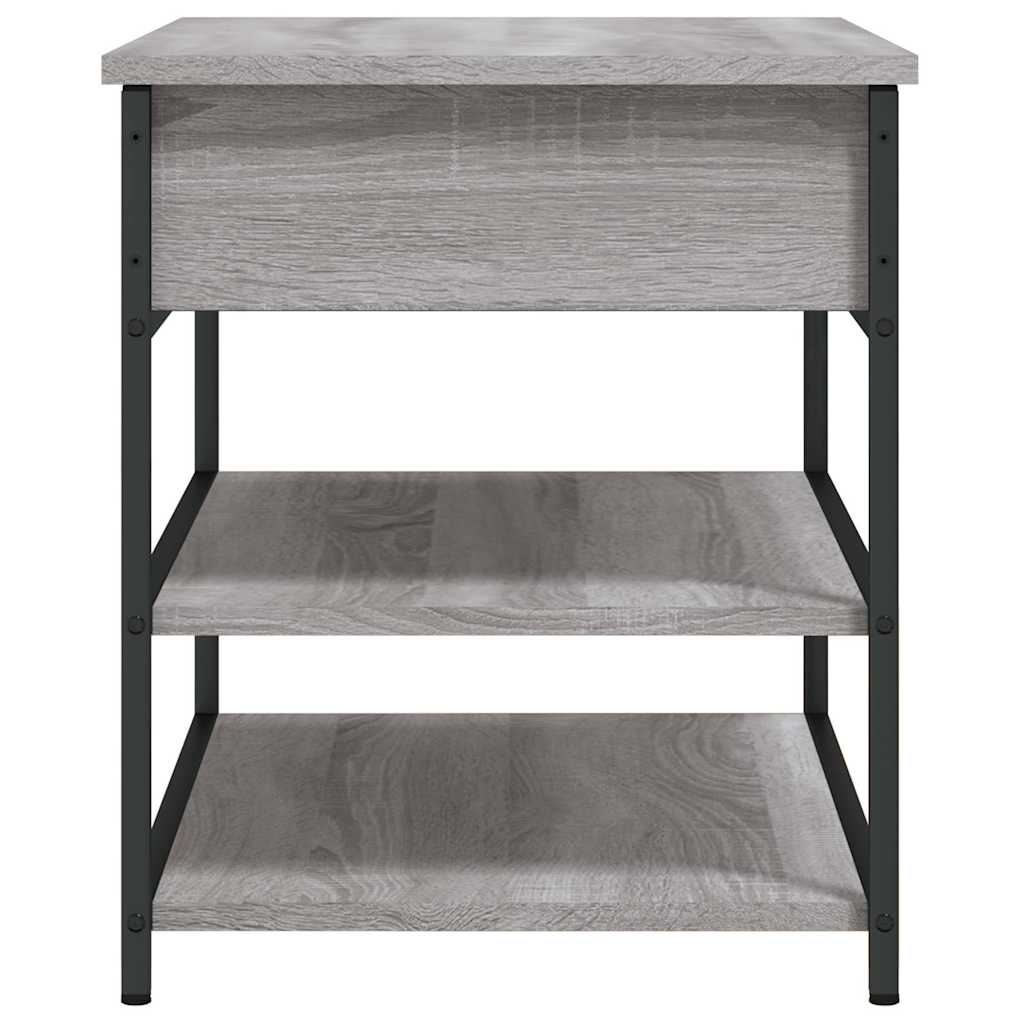 vidaXL Schoenenbankje 70x42,5x50 cm bewerkt hout gerookt eikenkleurig