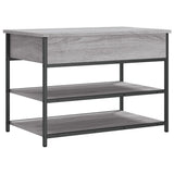 vidaXL Schoenenbankje 70x42,5x50 cm bewerkt hout gerookt eikenkleurig