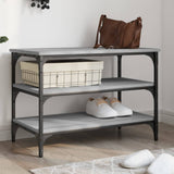 vidaXL Shoe Bench 70x38.5x49 cm Engineered Wood Black