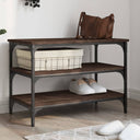 vidaXL Shoe Bench 70x38.5x49 cm Engineered Wood Black