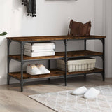 vidaXL Shoe Bench 70x38.5x49 cm Engineered Wood Black