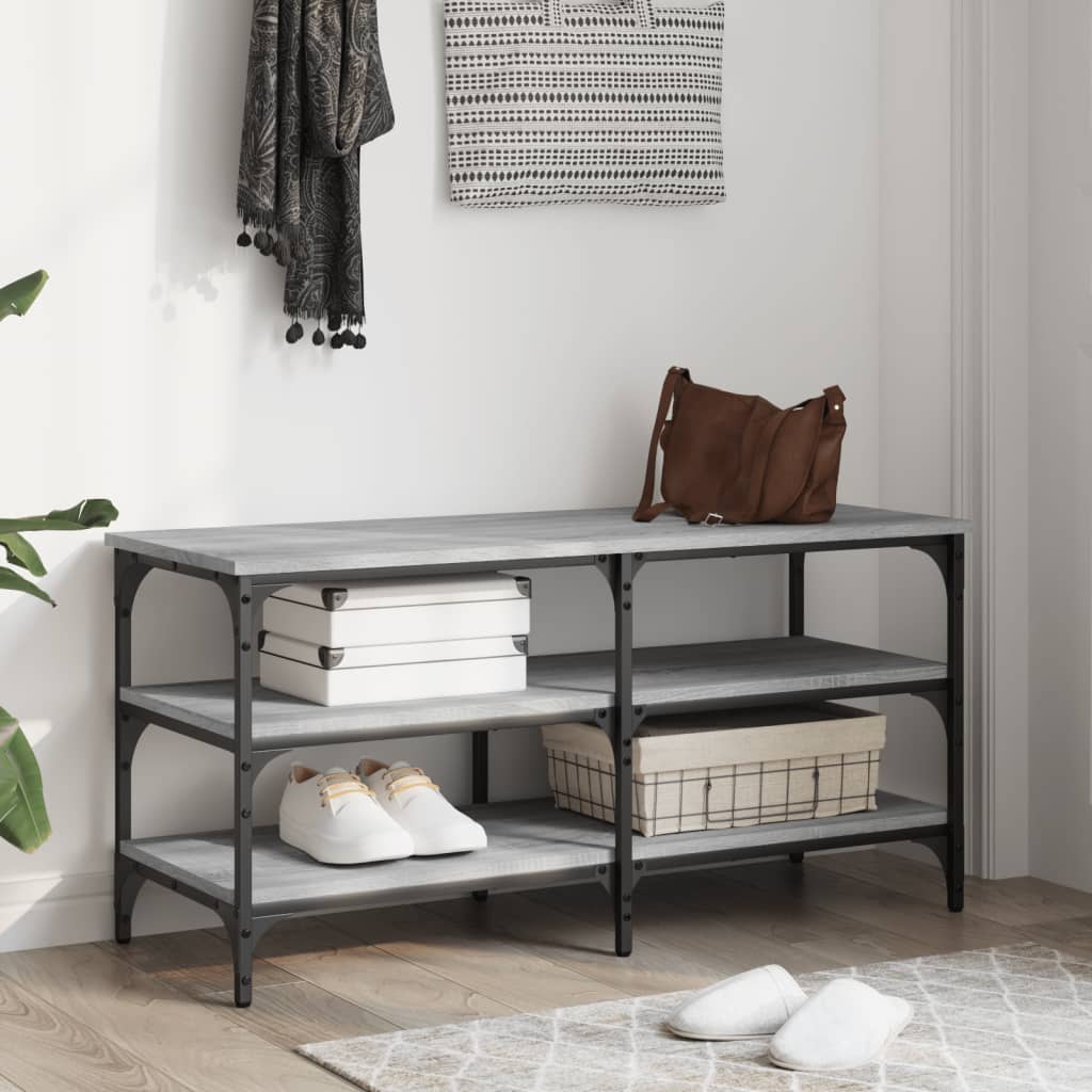 vidaXL Shoe Bench 70x38.5x49 cm Engineered Wood Black