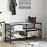 vidaXL Shoe Bench 70x38.5x49 cm Engineered Wood Black