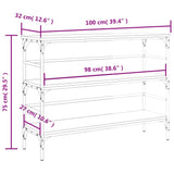 vidaXL Console Table 100x32x75 cm Engineered Wood Black