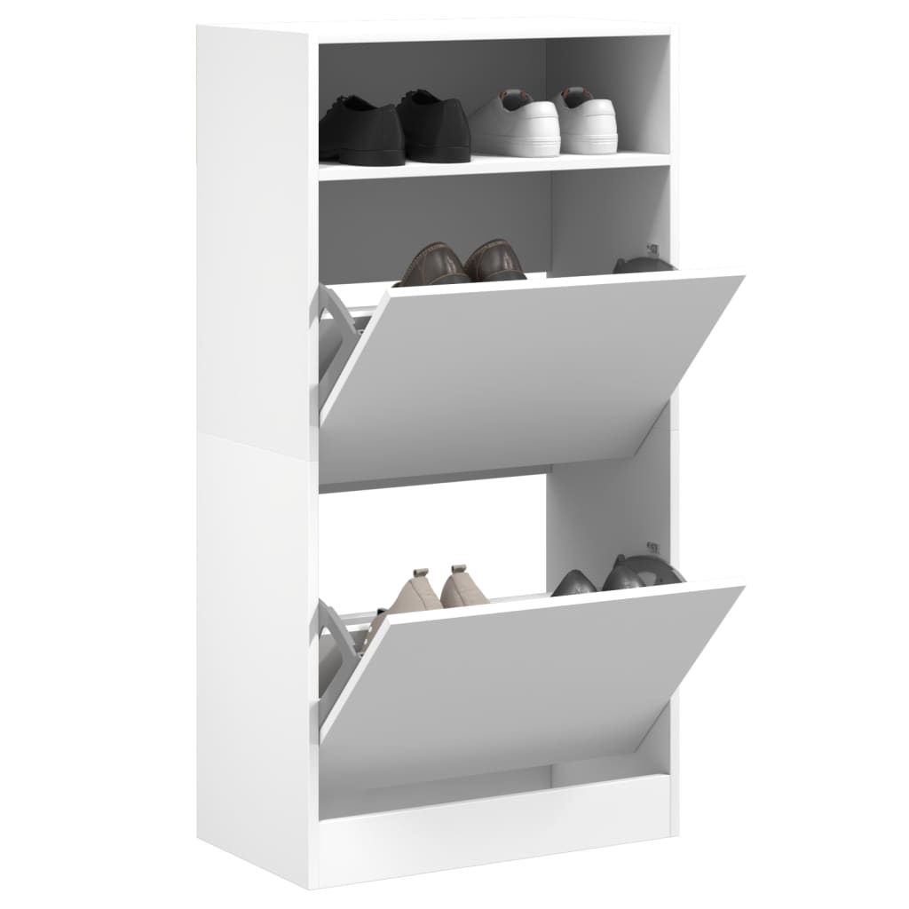 vidaXL Schoenenkast met 2 klaplades 80x34x116 cm wit