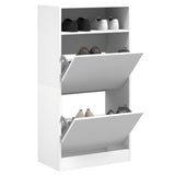 vidaXL Schoenenkast met 2 klaplades 80x34x116 cm wit