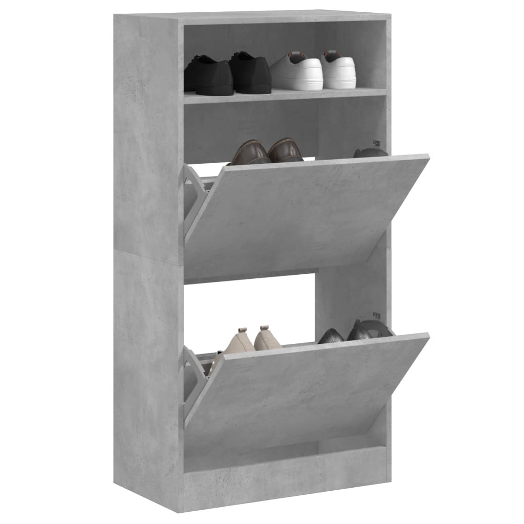 vidaXL Schoenenkast met 2 klaplades 80x34x116 cm wit