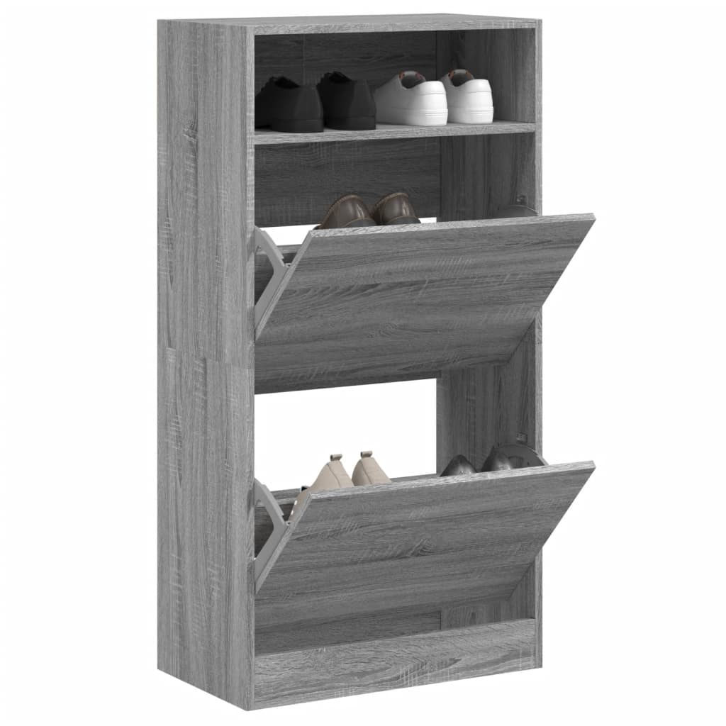 vidaXL Schoenenkast met 2 klaplades 80x34x116 cm wit