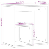 vidaXL Bijzettafel 50x30x50 cm bewerkt hout wit