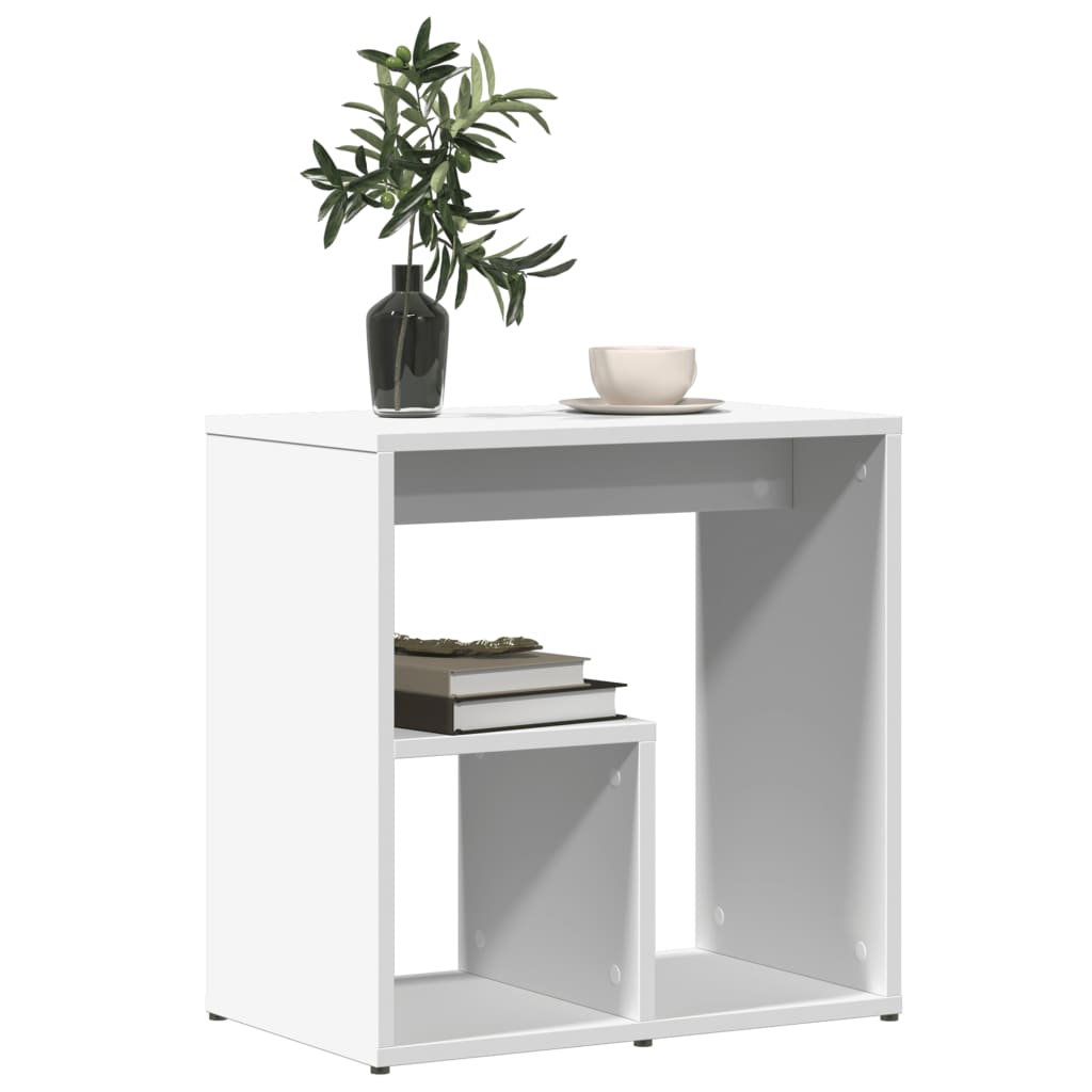 vidaXL Bijzettafel 50x30x50 cm bewerkt hout wit