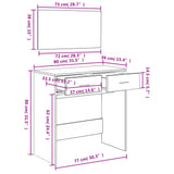 vidaXL Kaptafel met spiegel 80x39x80 cm wit