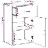 vidaXL Storage Cabinet 56.5x39x90 cm Engineered Wood Concrete Grey