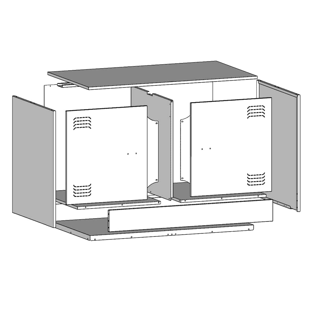 vidaXL Tv-meubel 67x39x44 cm staal zwart