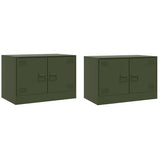 vidaXL Tv-meubel 67x39x44 cm staal zwart