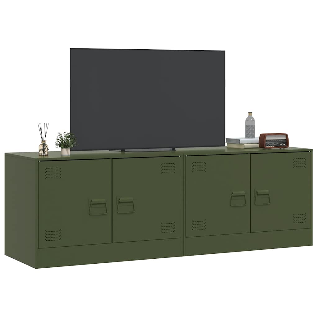 vidaXL Tv-meubel 67x39x44 cm staal zwart
