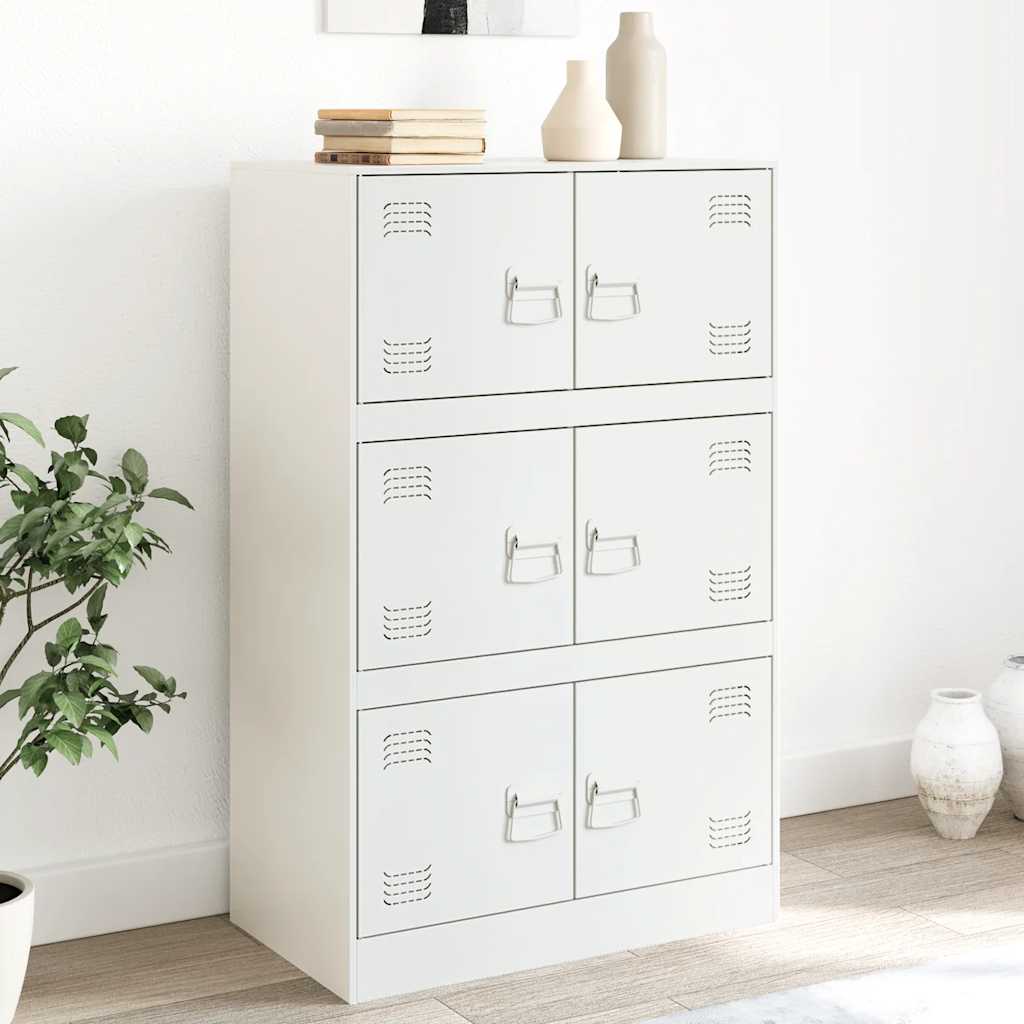 vidaXL Dressoir 67x39x107 cm staal roze