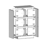 vidaXL Dressoir 67x39x107 cm staal roze