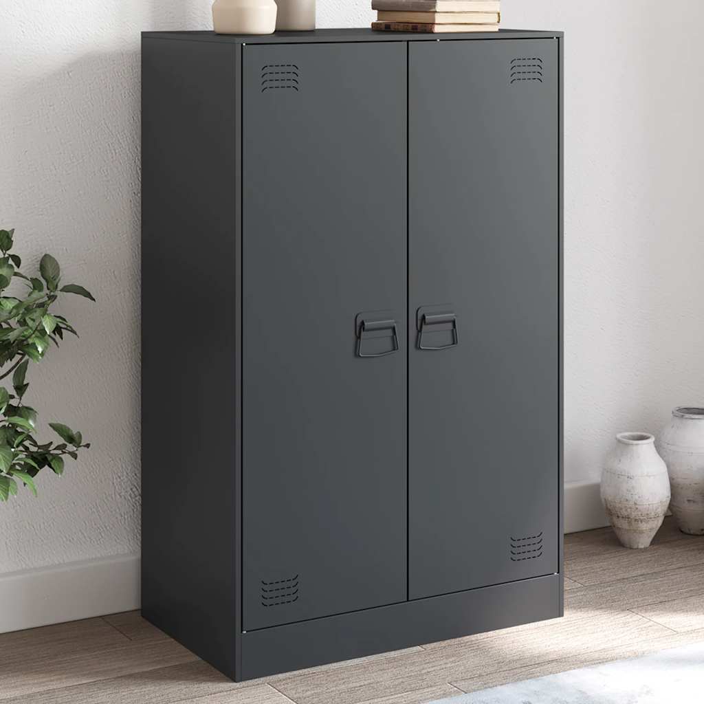 vidaXL Dressoir 67x39x107 cm staal zwart