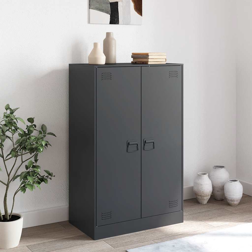 vidaXL Dressoir 67x39x107 cm staal zwart
