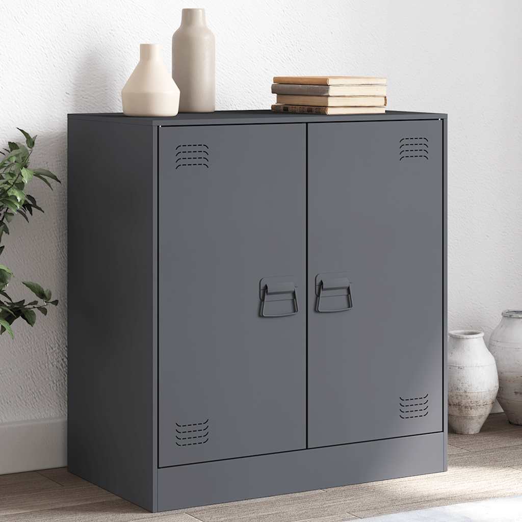vidaXL Dressoir 67x39x73 cm staal zwart