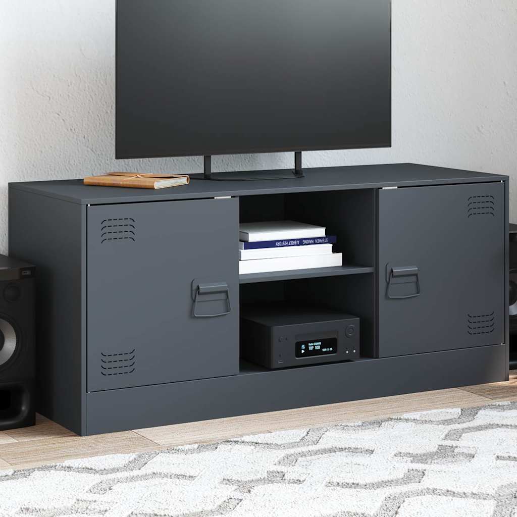 vidaXL Tv-meubel 99x39x44 cm staal zwart