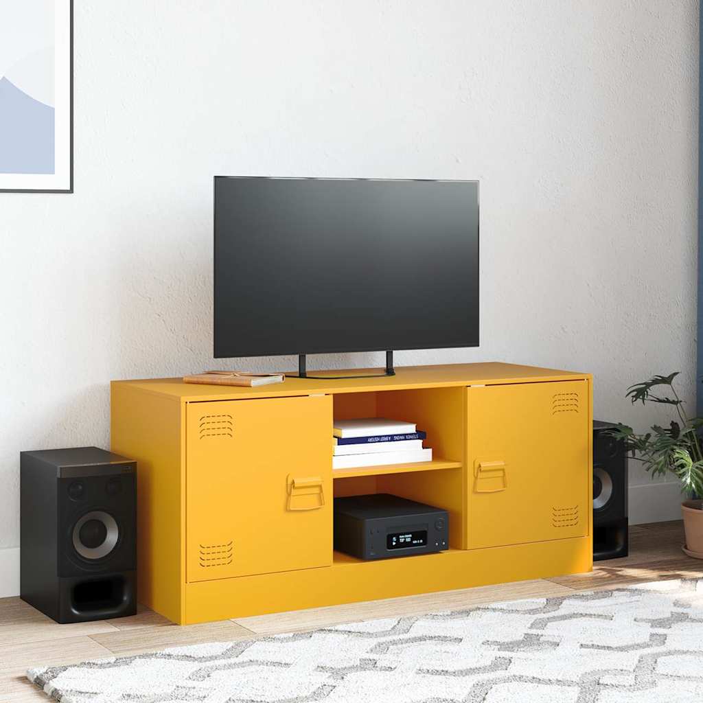 vidaXL Tv-meubel 99x39x44 cm staal zwart
