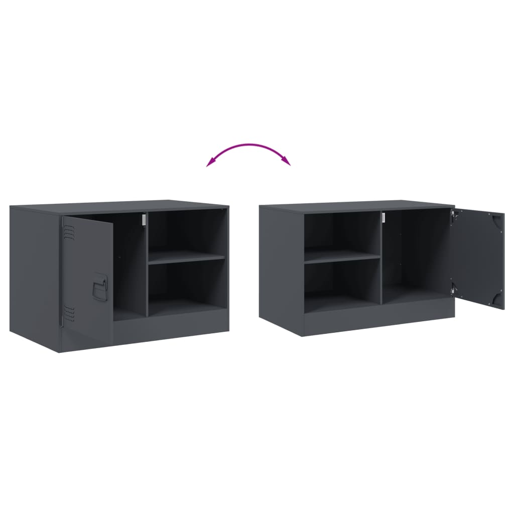 vidaXL Tv-meubel 67x39x44 cm staal zwart