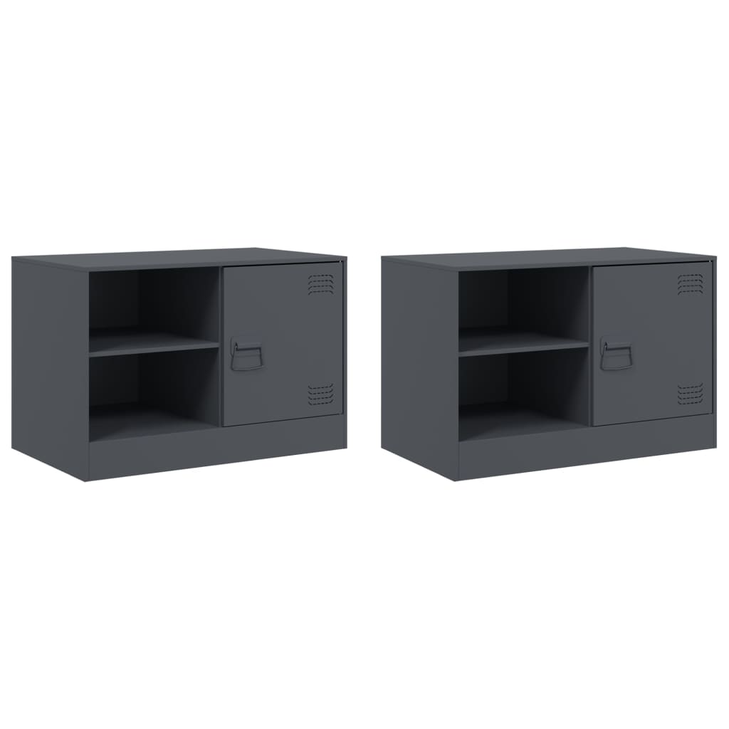 vidaXL Tv-meubel 67x39x44 cm staal zwart