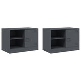 vidaXL Tv-meubel 67x39x44 cm staal zwart